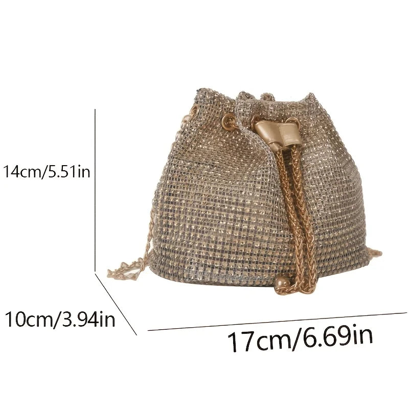 Borsa secchiello strass