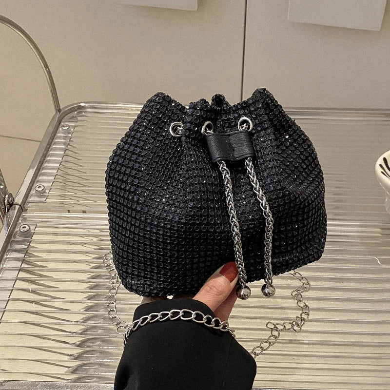 Borsa secchiello strass