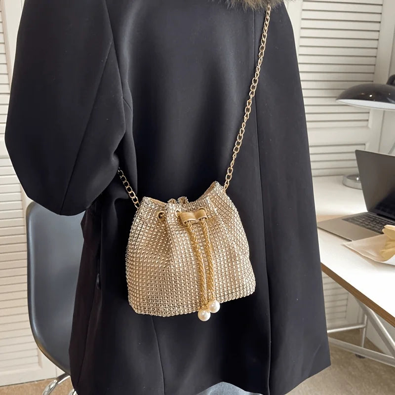 Borsa secchiello strass