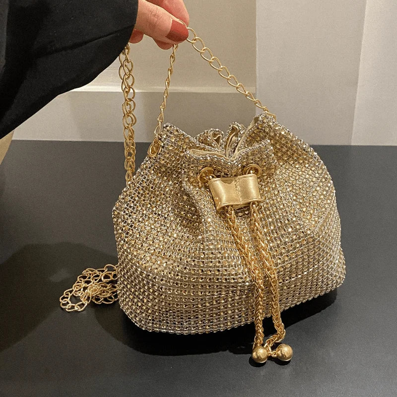 Borsa secchiello strass