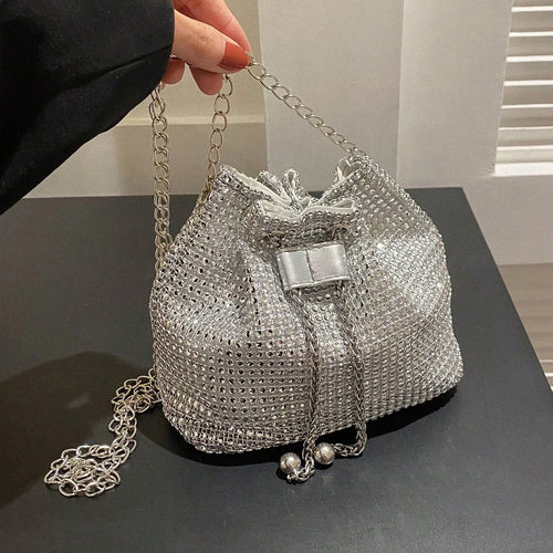 Borsa secchiello strass