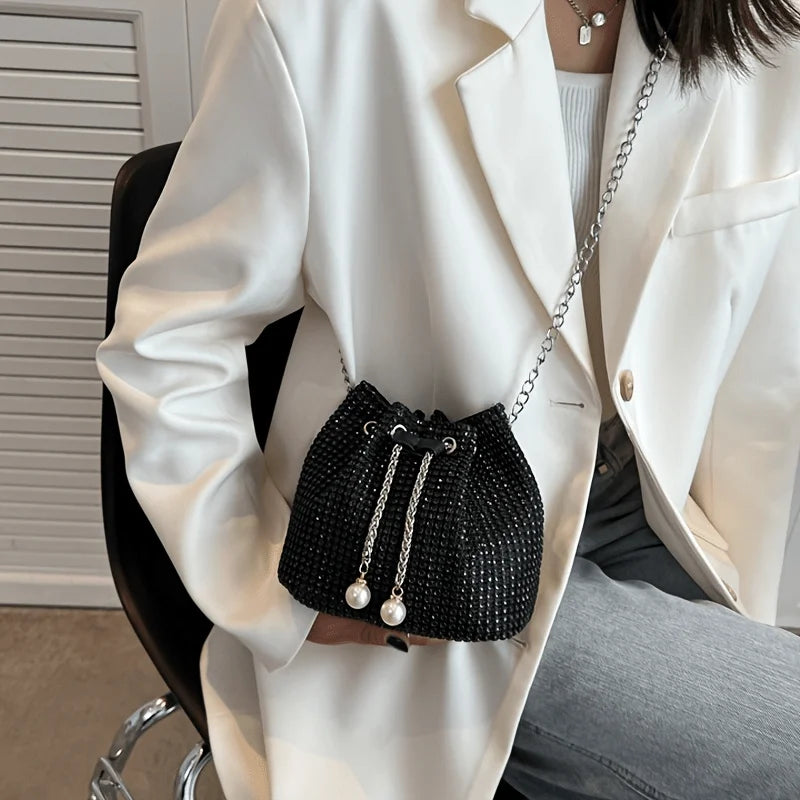 Borsa secchiello strass